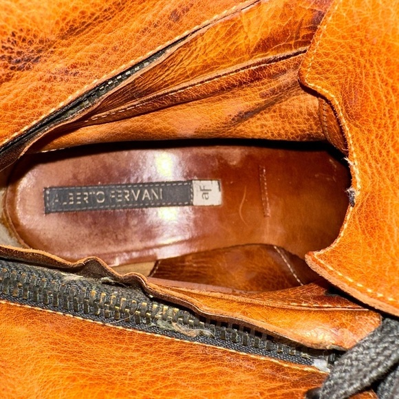 Alberto Fermani Vintage Inspired Zip Off Lace-up Boots Stud Detail 38 Brown 8 - Picture 5 of 7